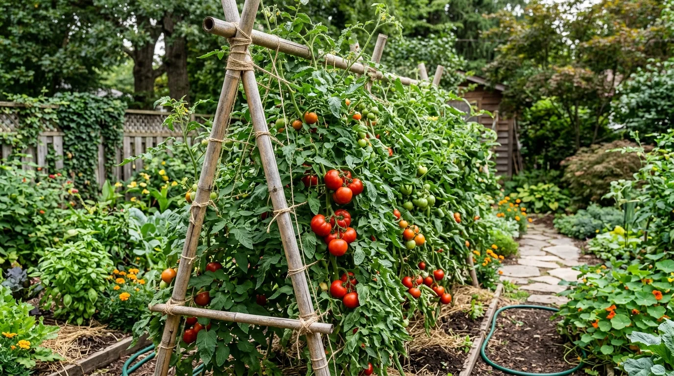 DIY Bamboo Tomato Trellis
